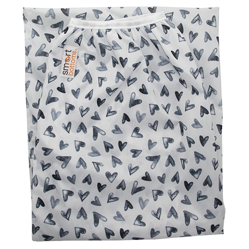Smart Bottoms - Pail Liner - black and white hearts Diaper pail liner - Nurture - cloth diaper storage