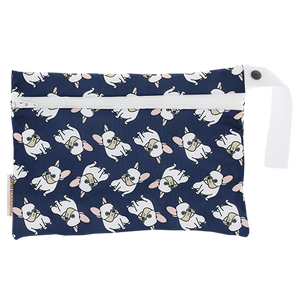Smart Bottoms - Small Wet Bag - Sir Winston print - cute French Bulldog print waterproof cloth diaper bag