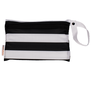 smart bottoms - mesh small bag - Manhattan print - black and white stripe washable and reusable mesh bag 