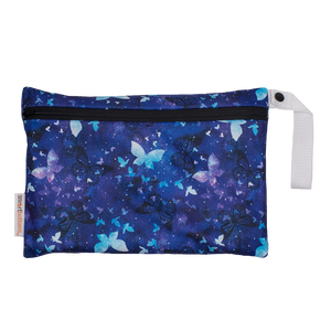 Smart Bottoms - Small Wet Bag - Little Wings - blue butterflies waterproof cloth diaper bag