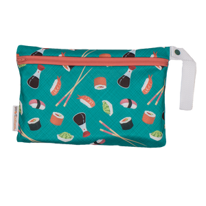 Smart Bottoms - Small Wet Bag - You're My Soy-mate print - cute sushi print waterproof cloth diaper bag