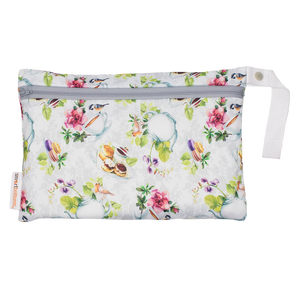 Smart Bottoms - Small Wet Bag - Tea Party Print - waterproof bag - English tea time print waterproof cloth diaper bag 