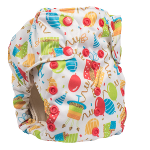 Smart Bottoms - Smart One 3.1 cloth diaper - Birthday Party - Balloons and streamers party print cloth diaper - organic cotton cloth diaper