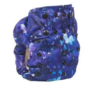 Smart Bottoms - Smart One cloth diaper - Little Wings - blue butterflies cotton cloth diaper