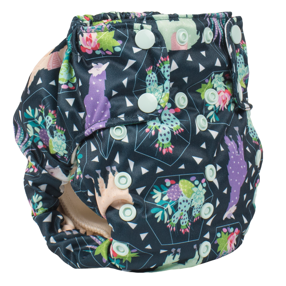 Smart Bottoms - Smart One 3.1 cloth diaper - Llama and succulent print cloth diaper - 