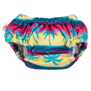 smart bottoms - swim diaper - Tropic Like It's Hot - Palm trees print swim diaper - reusable swim diaper