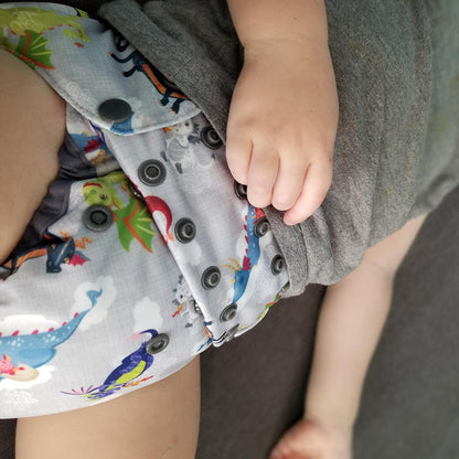 Too Smart Diaper Cover 2.0 - Dragon Dreams - Waterproof diaper cover - dragon print diaper cover