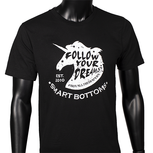 Adult Unisex T-shirt - Follow Your Dreams - smart bottoms - 100% organic cotton t shirt