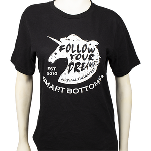 Adult Unisex T-shirt - Follow Your Dreams - smart bottoms - 100% organic cotton t shirt